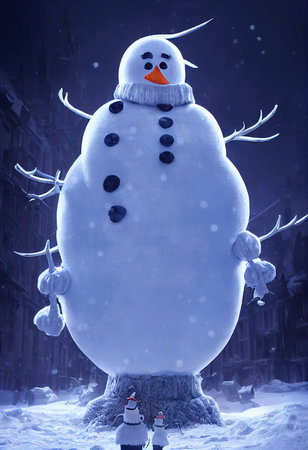 3d illustration of a snowmanの素材