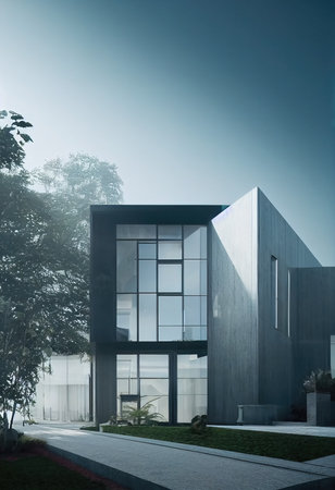 3d rendering of modern cozy house, illustrationの素材