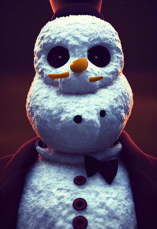 3d illustration of a snowmanの素材