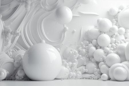 Abstract architecture white background, Generative AI, illustrationの素材