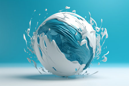 Abstract azure and white sphere, Generative aiの素材