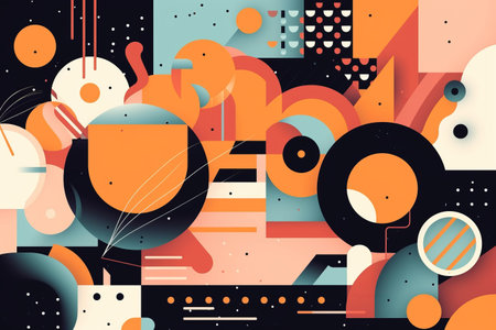 Abstract background flat design geometric elements pattern, Generative aiの素材