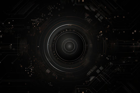 Abstract blue technology hi-tech futuristic background, Generative aiの素材