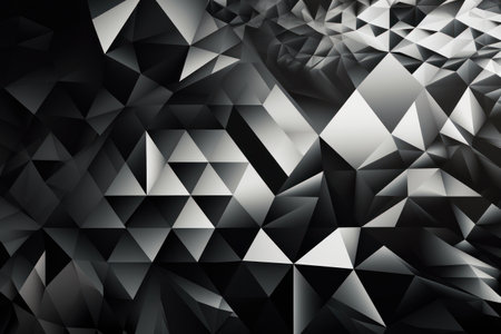 Abstract black and white triangles background, Generative aiの素材