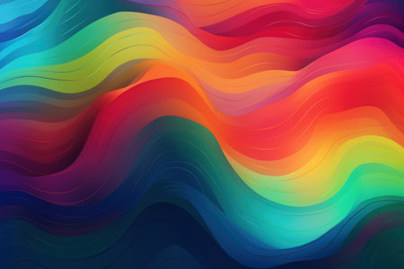 Abstract creative multicolored background blurred with curves, Generative aiの素材