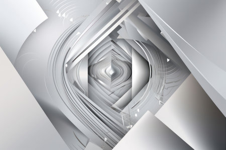 Abstract geometric white and gray with space modern design, Generative aiの素材