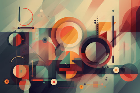 Abstract geometric shapes in muted tones for a modern background, Generative aiの素材