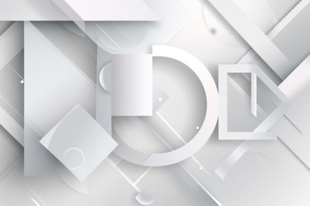 Abstract geometric white and gray with space modern design, Generative aiの素材
