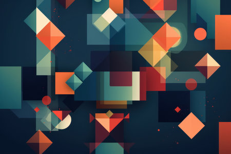 Abstract geometric shapes in muted tones for a modern background, Generative aiの素材