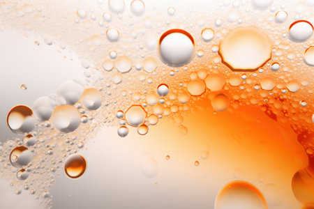 Abstract orange and white bubbles on a white background, Generative aiの素材