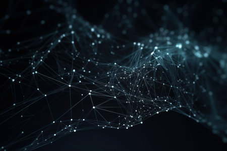 Abstract polygonal space low poly dark background, Generative aiの素材