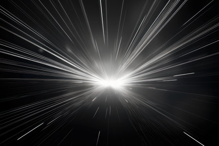 Abstract grey lights background with perspective line art concept, Generative aiの素材