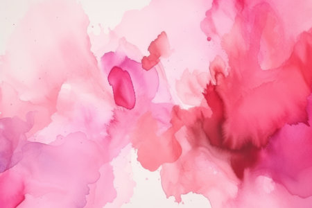 Abstract pink watercolor on white background, Generative aiの素材