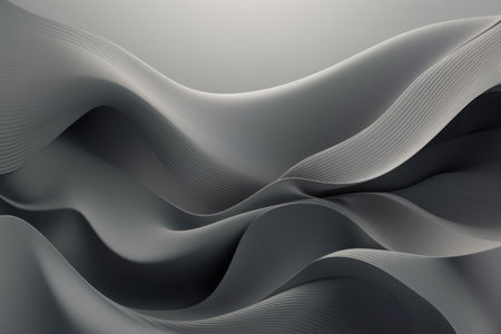 Abstract grey background with curved lines, Generative aiの素材