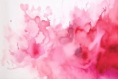 Abstract pink watercolor on white background, Generative aiの素材