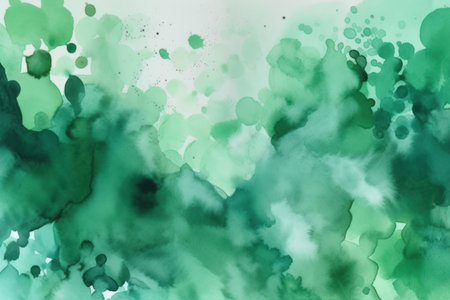 Abstract green watercolor background, Generative aiの素材