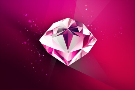 Abstract magenta background with a white diamond in the middle, Generative aiの素材