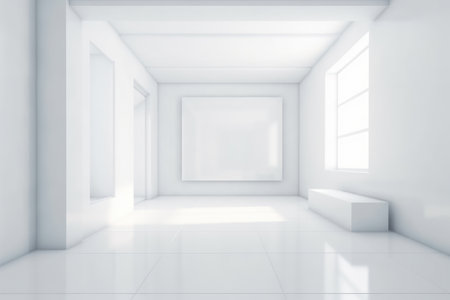 Abstract white interior background, Generative aiの素材