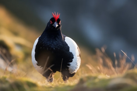 Aggresive black grouse during season tetrao tetrix, Generative aiの素材