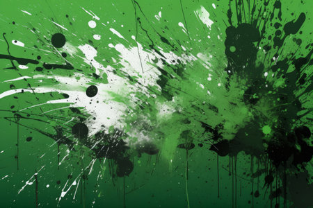 An abstract green background with a splattered paint effect, Generative aiの素材