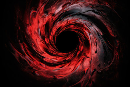 Abstract red vortex on a black background, Generative aiの素材