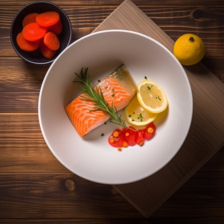 Savory fish portion roasted norwegian salmon, Generative aiの素材