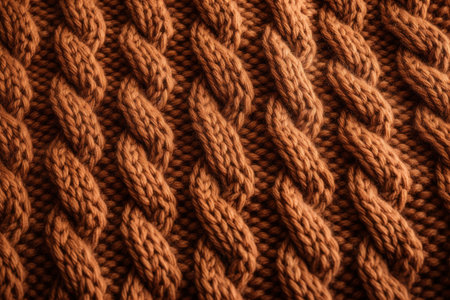 Warm and cozy knitted or woven texture background, Generative aiの素材