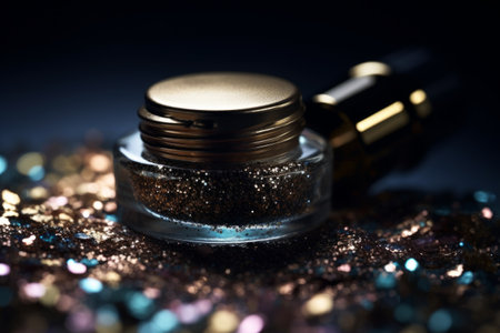 Sparkling glitter with metallic shine, Generative aiの素材