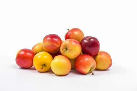 Small apples isolated on white background. Generative aiの素材