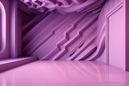 Purple empty room abstract 3d background, Generative aiの素材