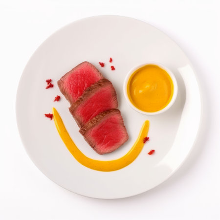 Roast red beef meat fillet served with sauce, Generative aiの素材