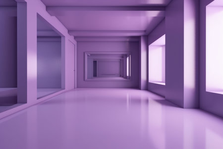 Purple empty room abstract 3d background, Generative aiの素材