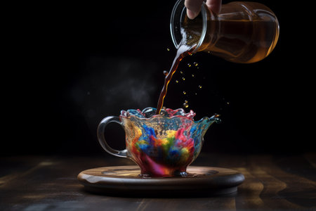 Ai generated illustration of artistic coffee pouringの素材