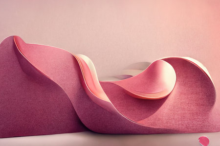 Abstract pink background, wavy fashion wallpaper, 3d renderの素材