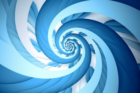 Abstract blue spiral background. 3d rendering, 3d illustration.の素材