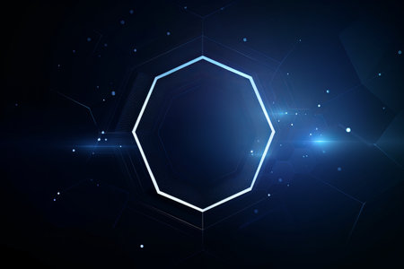 Abstract technology background. Futuristic interface with hexagons. Vector illustration.の素材