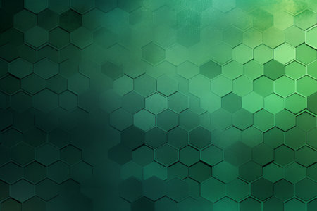 Abstract green hexagon background. 3d rendering, 3d illustration.の素材