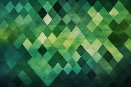 Green grunge background with abstract geometrical pattern. Vector illustration.の素材