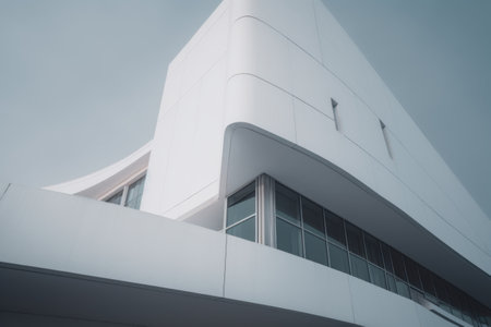 Modern architecture of a modern building. Architectural background. Vintage filter.の素材