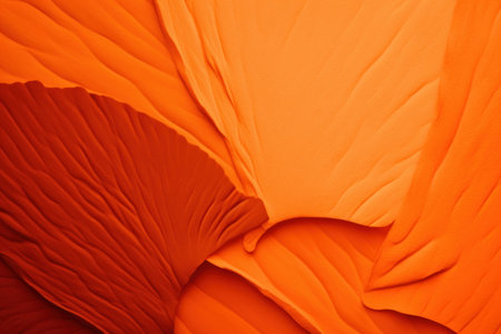 Abstract background of orange fabric, close-up. Orange background.の素材
