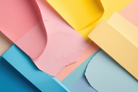 Pieces of colored paper as background, closeup. Space for textの素材