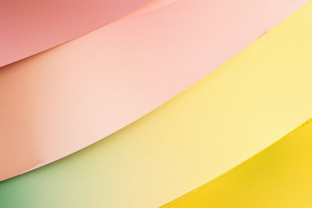 Abstract background of multicolored curved sheets of paper in pastel colorsの素材