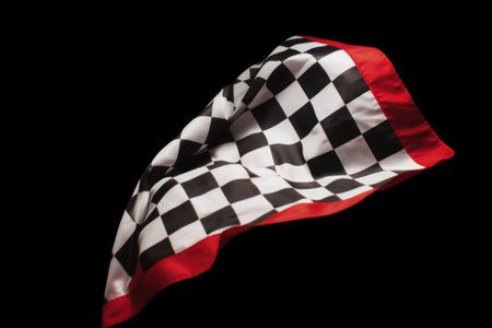 checkered flag isolated on black background, checkered flagの素材