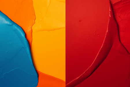 Colorful background of oil paint on a palette close-up.の素材