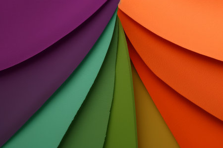 Colored sheets of paper as a background, closeup of photoの素材