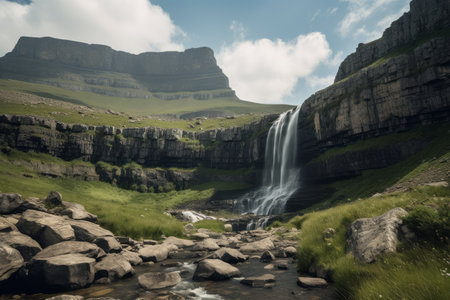 Waterfall in the Yorkshire Dales National Park, England, UK