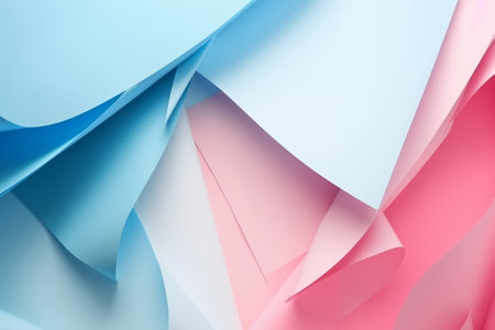 abstract background of origami paper sheets in pink and blue colorsの素材