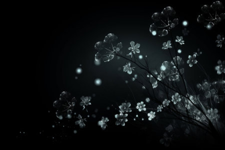 3D illustration of a beautiful floral background with bokeh effectの素材