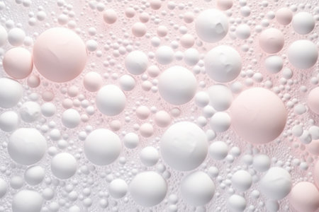 Water bubbles abstract background with pink and white color. Close up.の素材