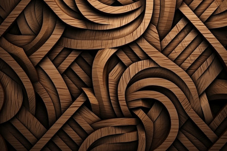 Wooden texture. 3d illustration. Abstract background. Pattern.の素材